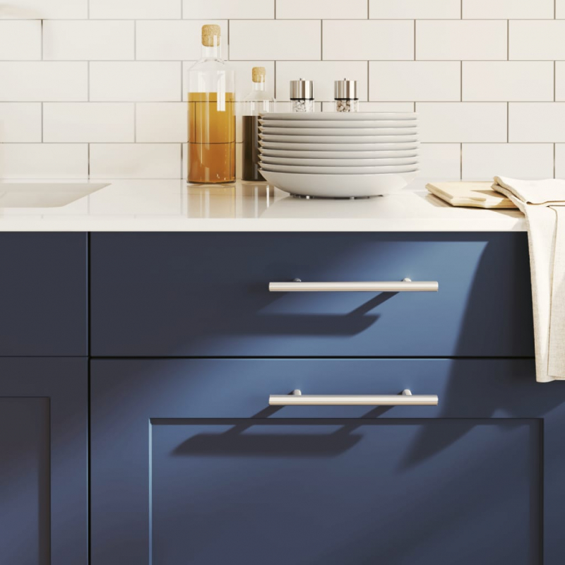 Möbelgriffe 10 Stk. Silbern 128 mm Edelstahl