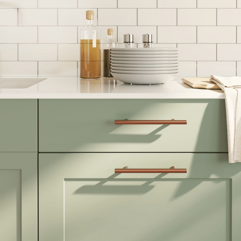 Möbelgriffe 10 Stk. Bronzen 128 mm Edelstahl