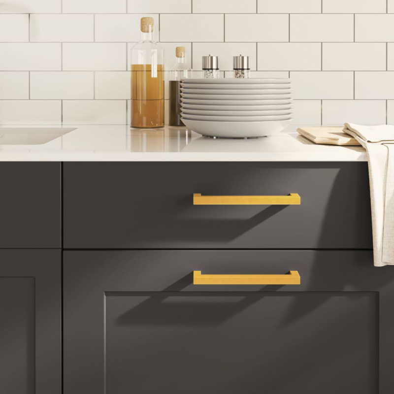 Möbelgriffe 10 Stk. Golden 160 mm Edelstahl