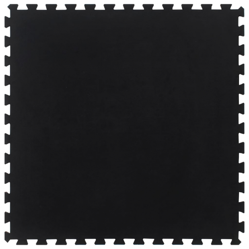Gummi-Bodenfliese Schwarz 12 mm 100x100 cm