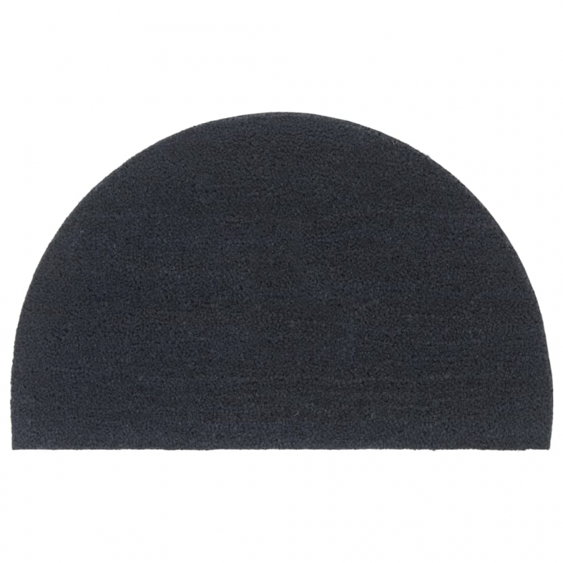 Fußmatte Dunkelgrau Halbrund 50x80 cm Kokosfaser Getuftet