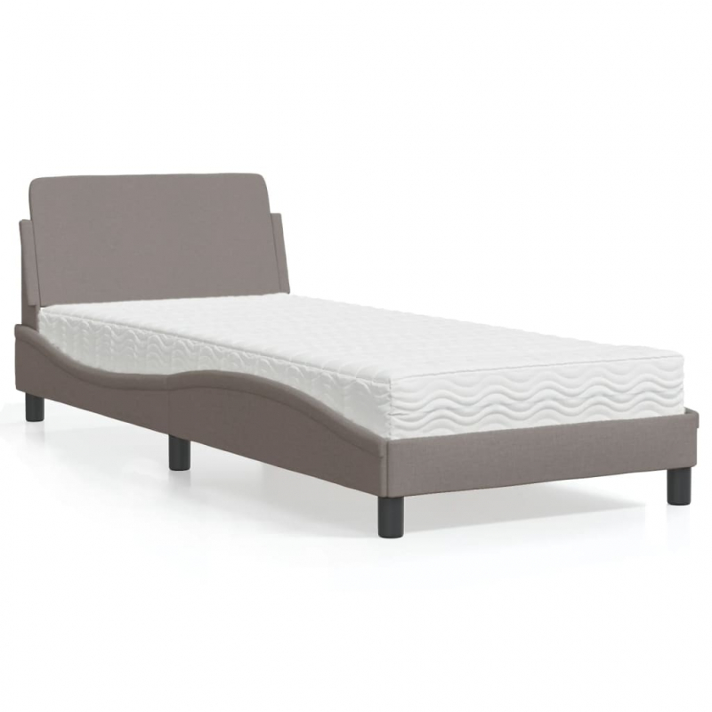 Bett mit Matratze Taupe 80x200 cm Stoff