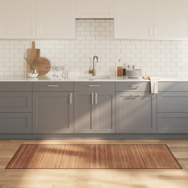 Teppich Rechteckig Natur 80x200 cm Bambus