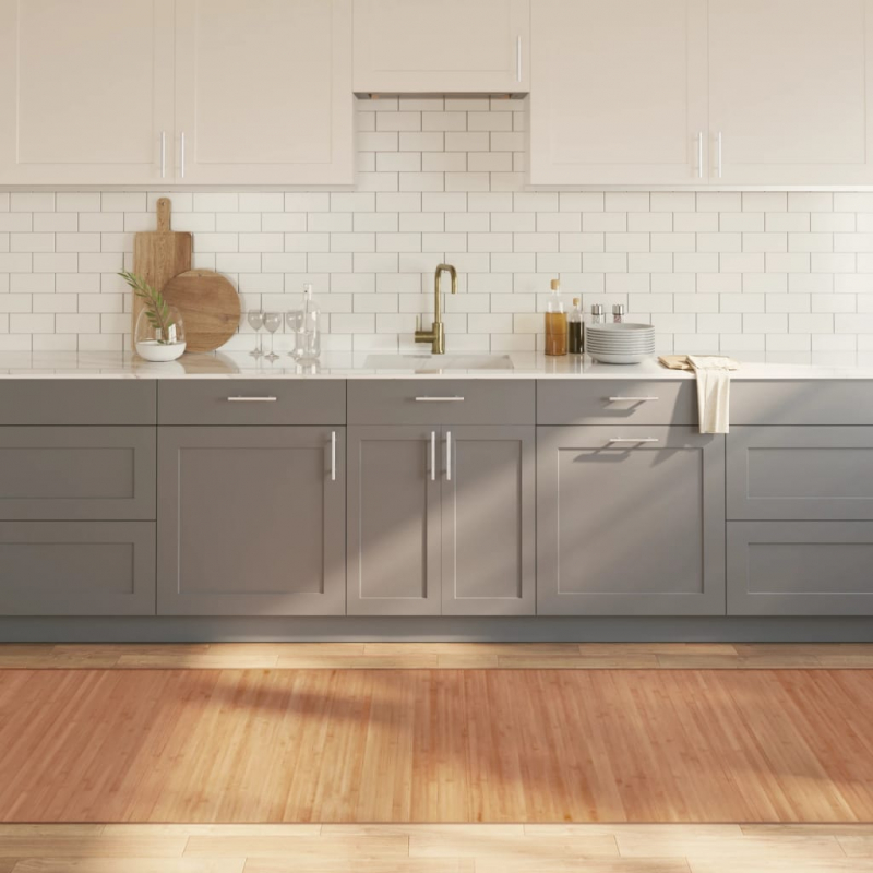 Teppich Rechteckig Natur 100x400 cm Bambus