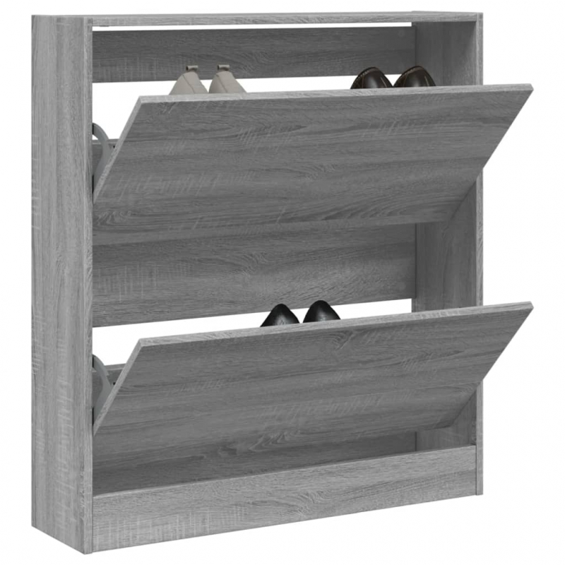 Schuhschrank Grau Sonoma 80x21x87,5 cm Holzwerkstoff