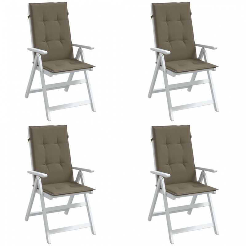 Hochlehner-Auflagen 4 Stk. Melange Taupe 120x50x4 cm Stoff