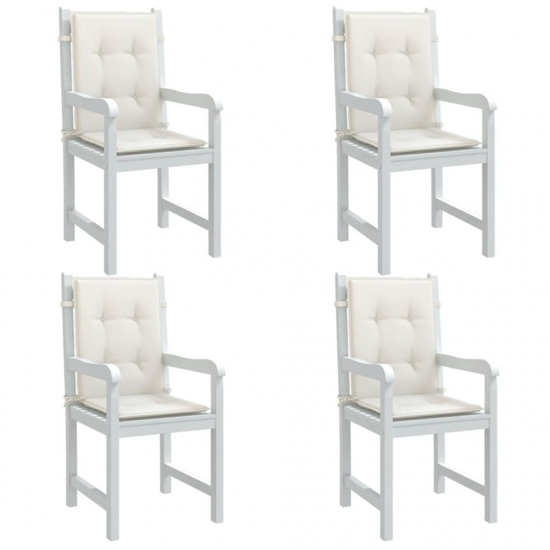 Niedriglehner-Auflagen 4 Stk. Melange Creme 100x50x4 cm Stoff