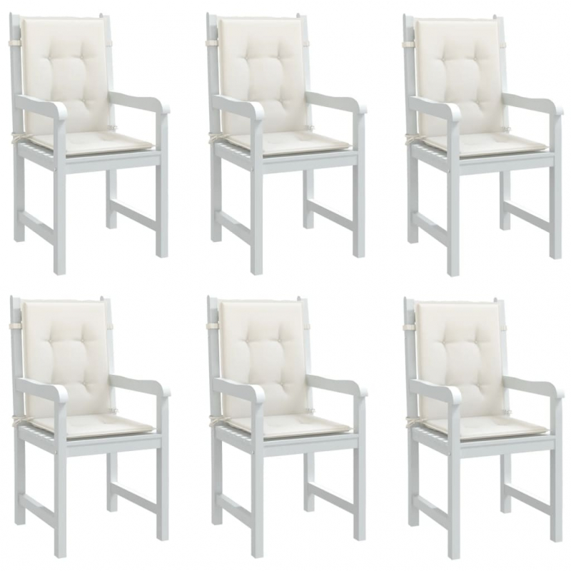 Niedriglehner-Auflagen 6 Stk. Melange Creme 100x50x4 cm Stoff