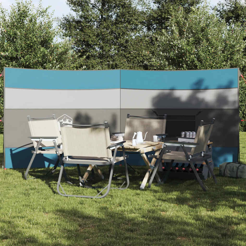Camping-Windschutz Blau 340x130 cm Wasserdicht
