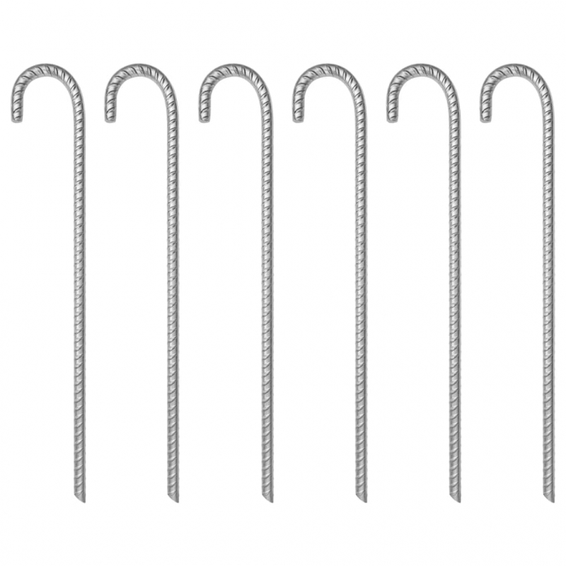 Zeltheringe 6 Stk. 41,5 cm Ø12 mm Verzinkter Stahl