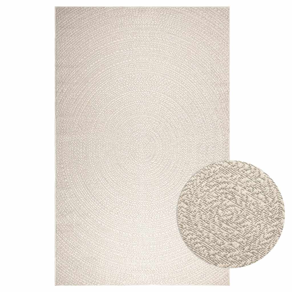 Teppich ZIZUR Creme 200x290 cm Jute-Optik Indoor und Outdoor