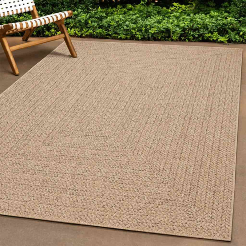 Teppich ZIZUR Beige 160x230 cm Jute-Optik Indoor und Outdoor