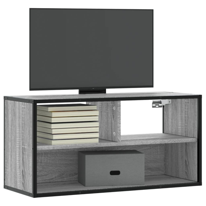 TV-Schrank Grau Sonoma 80x31x39,5 cm Holzwerkstoff und Metall