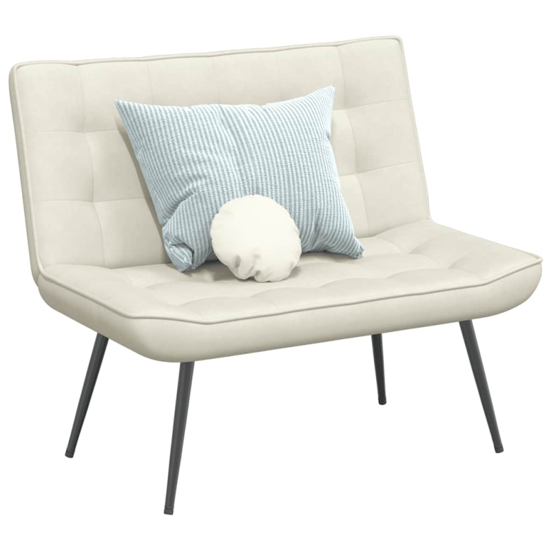 Sitzbank Creme 110x74x84 cm Samt