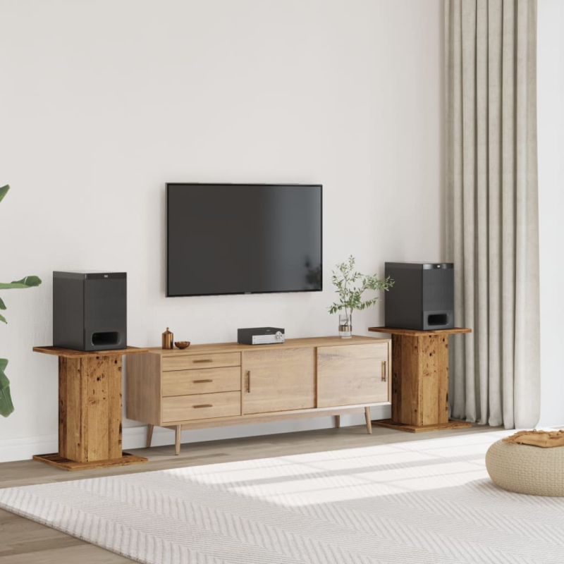 Lautsprecherständer 2 Stk. Altholz-Optik 30x30x60 cm