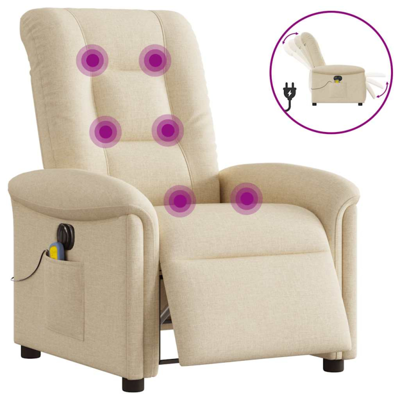 Massagesessel Elektrisch Creme Stoff