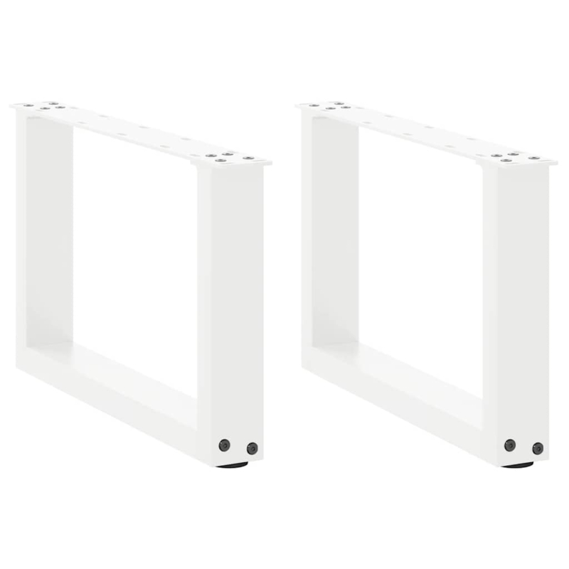 Couchtischbeine U-Form 2 Stk. Weiß 50x(30-31) cm Stahl