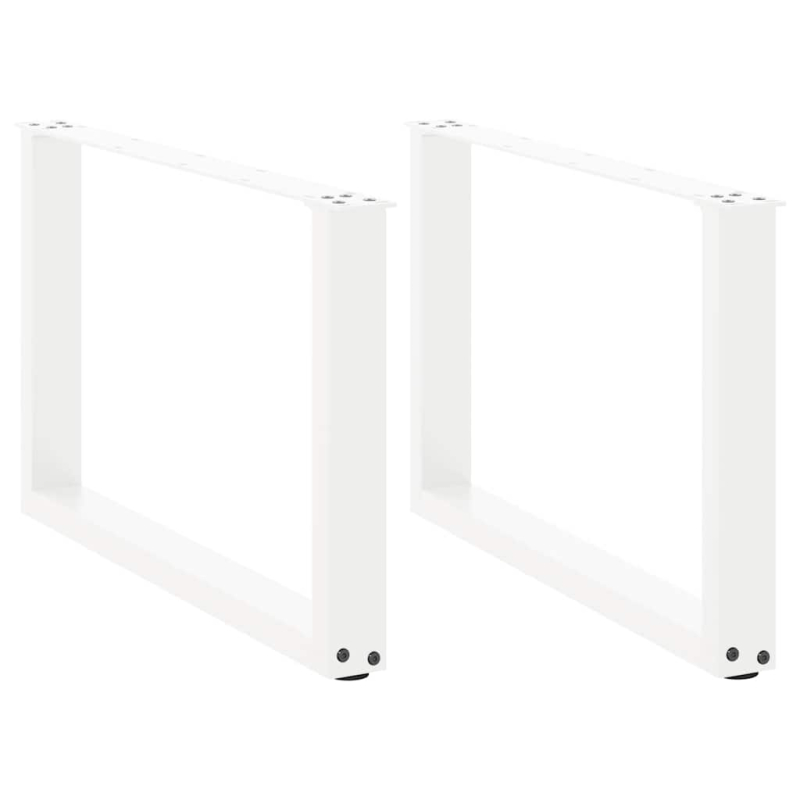 Couchtischbeine U-Form 2 Stk. Weiß 60x(42-43) cm Stahl