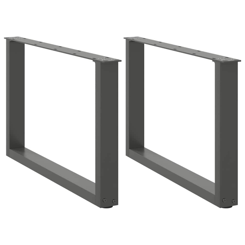 Couchtischbeine U-Form 2 Stk. Anthrazit 60x(42-43) cm Stahl