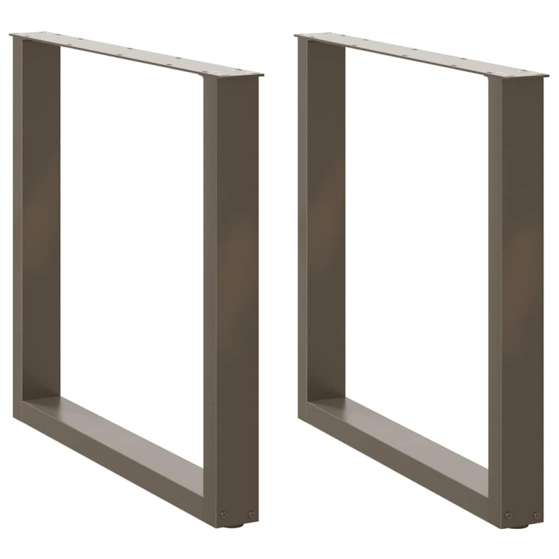 Esstischbeine U-Form 2 Stk. Naturstahl 80x(72-73) cm Stahl