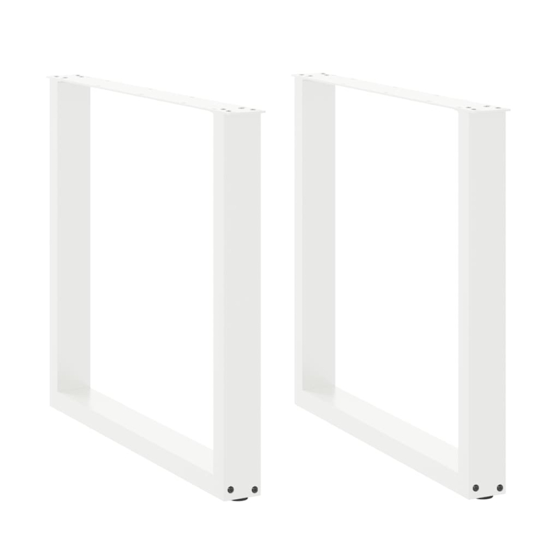 Esstischbeine U-Form 2 Stk. Weiß 90x(72-73) cm Stahl