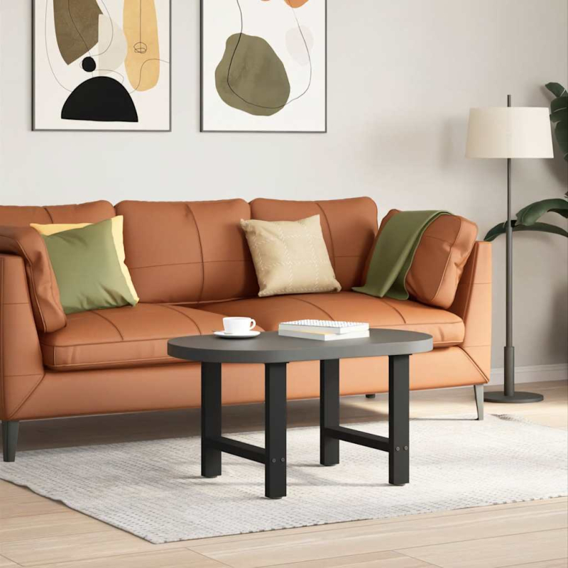 Couchtischbeine Schwarz 2 Stk. 50x(42-43) cm Stahl