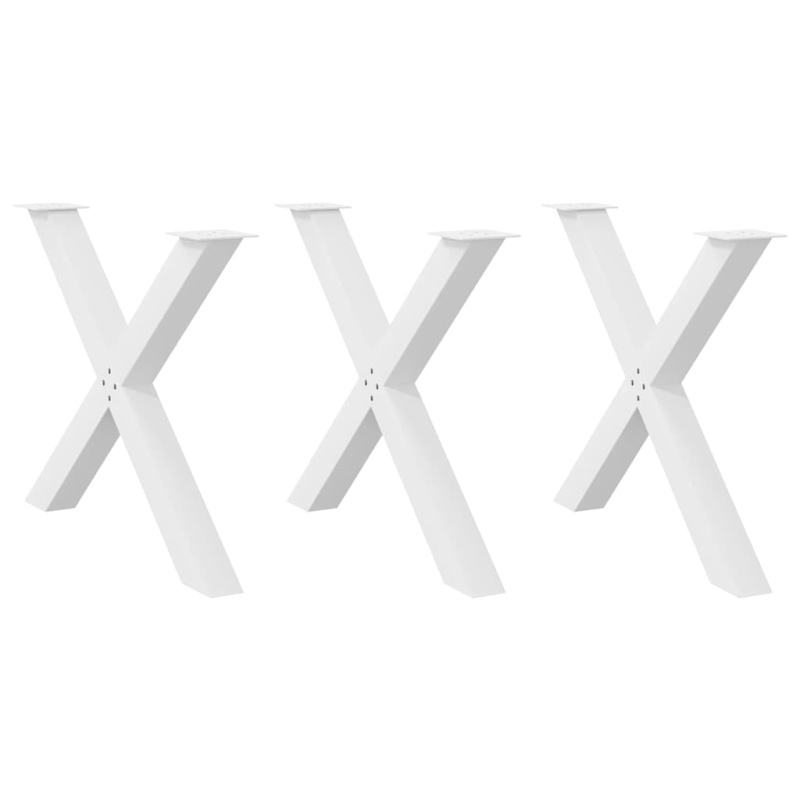 Esstischbeine X-Form 3 Stk. Weiß 90x(72-73) cm Stahl