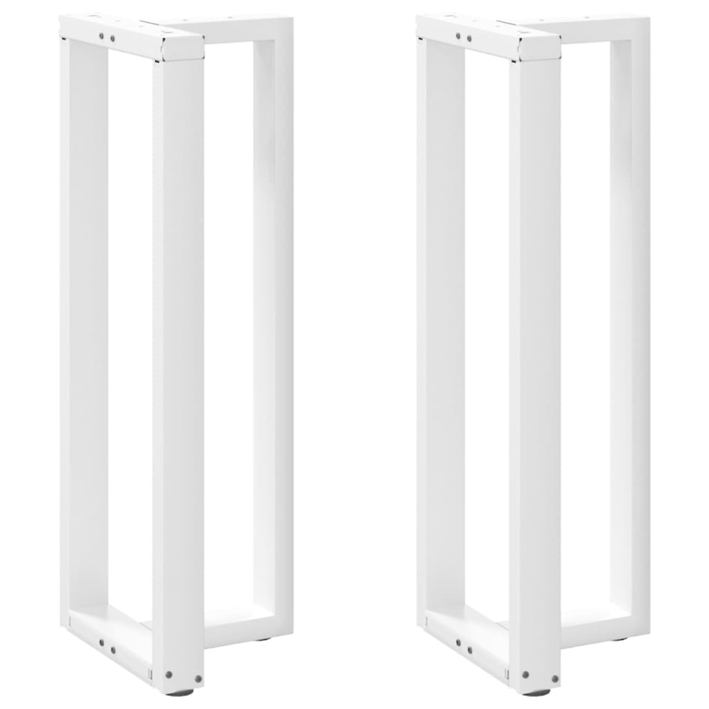 Bartischbeine T-Form 2 Stk. Weiß 40x35x(110-111) cm Stahl