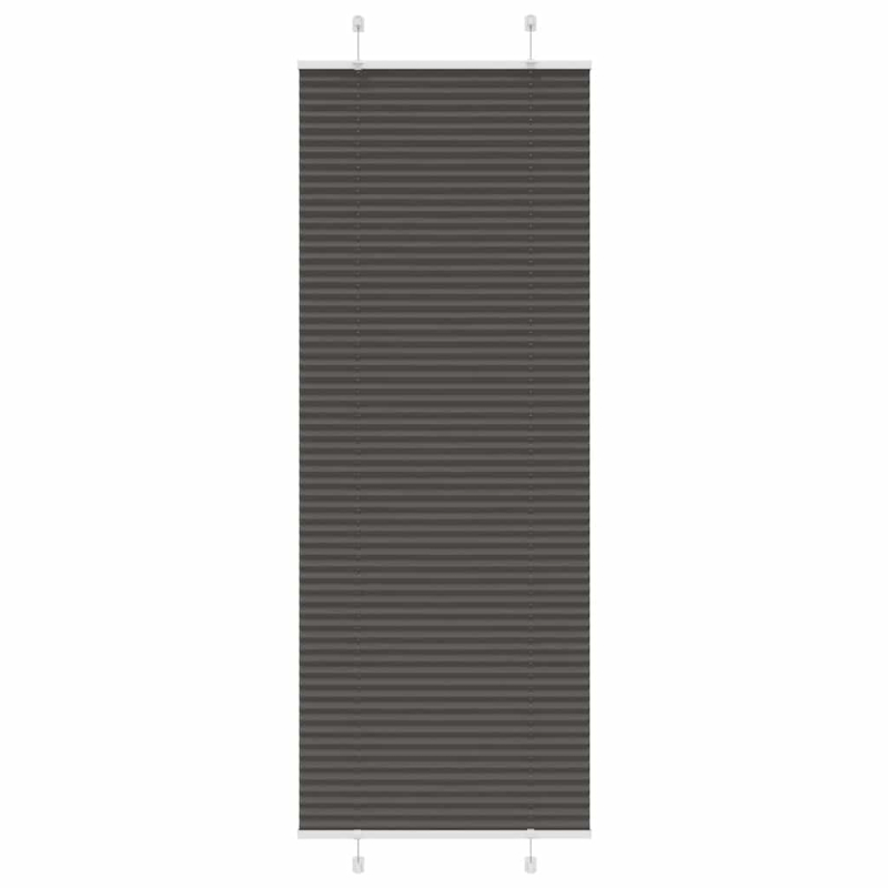Plissee Schwarz 75x200 cm Stoffbreite 74,4 cm Polyester