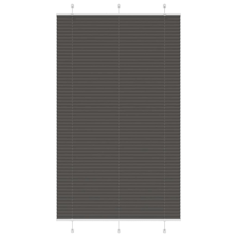 Plissee Schwarz 120x200 cm Stoffbreite 119,4 cm Polyester