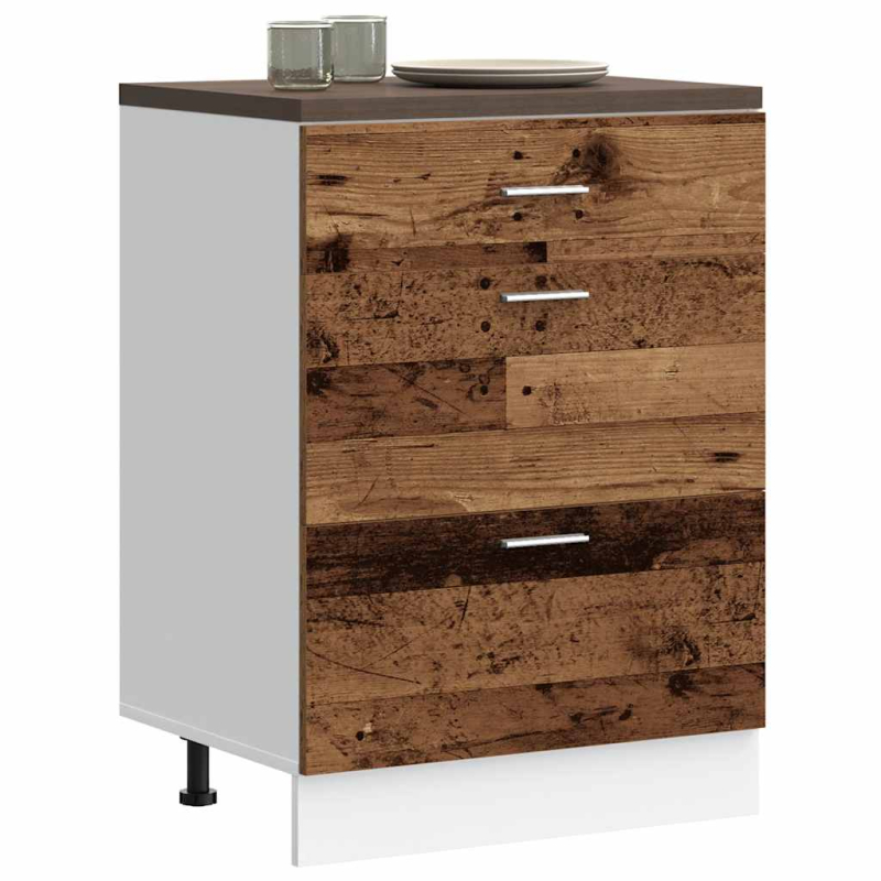 Küchenunterschrank Lyon Altholz-Optik Holzwerkstoff