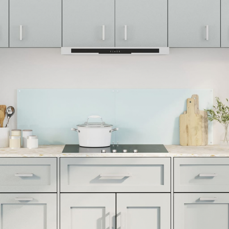 Küchenrückwände 2 Stk. Weiß 70x50 cm Hartglas