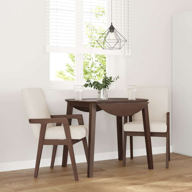 Esszimmerstühle mit Kissen 2 Stk. Braun Massivholz Gummibaum