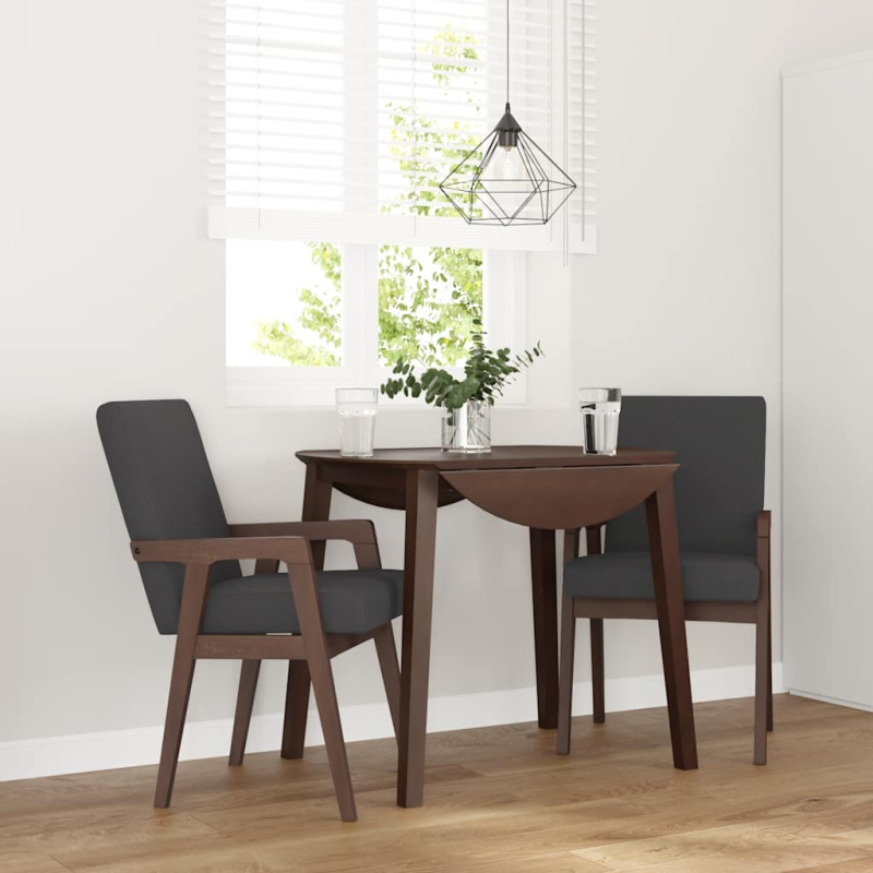 Esszimmerstühle mit Kissen 2 Stk. Braun Massivholz Gummibaum