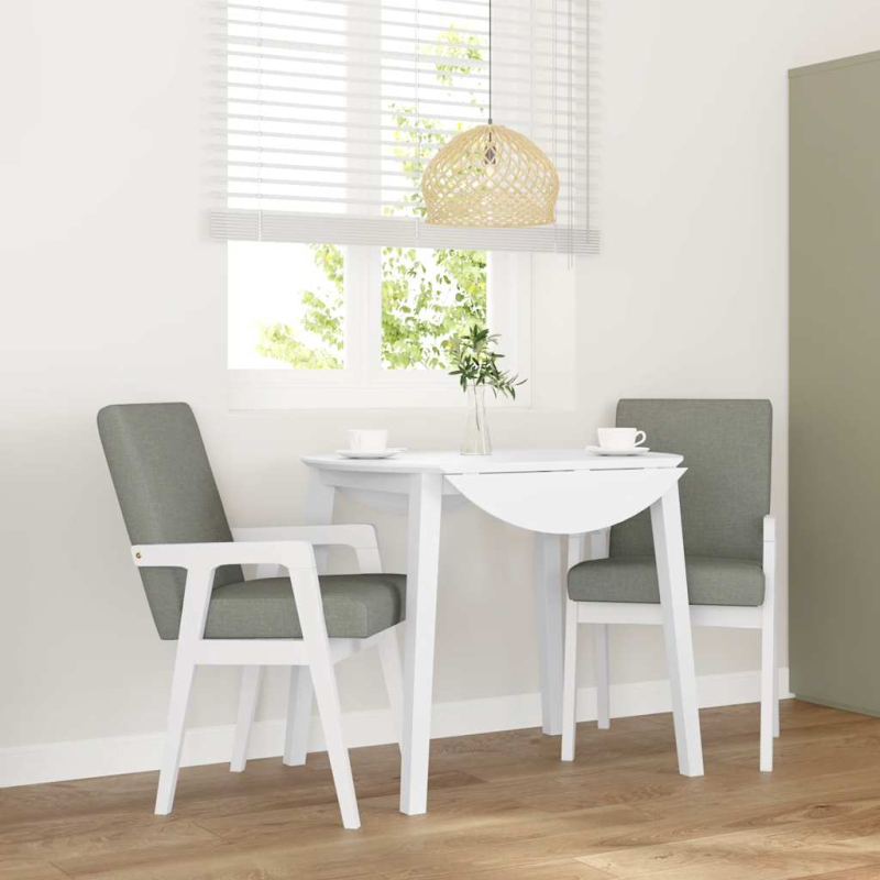 Esszimmerstühle mit Kissen 2 Stk. Weiß Massivholz Gummibaum