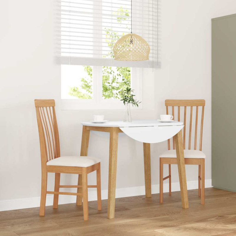 Esszimmerstühle mit Kissen 2 Stk. Massivholz Gummibaum