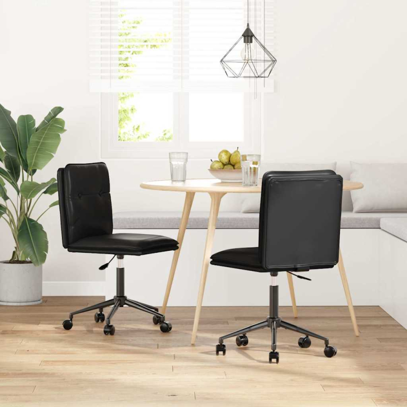 Esszimmerstühle 2 Stk. Schwarz Kunstleder