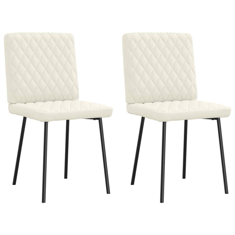 Esszimmerstühle 2 Stk. Creme Samt