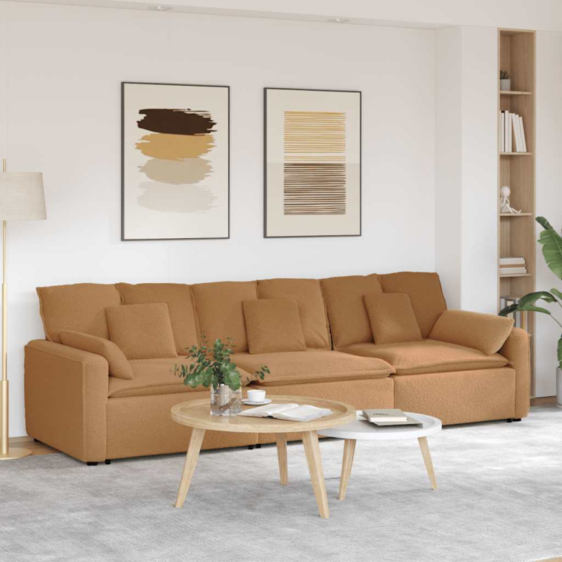 Modulares Sofa mit Kissen Beige