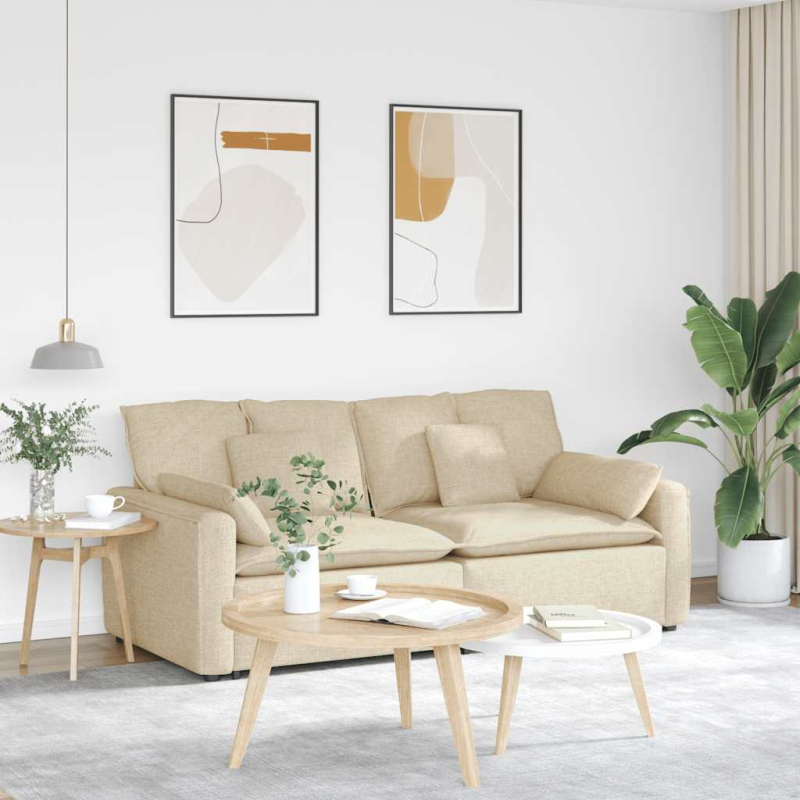 Modulares Sofa mit Kissen Cream