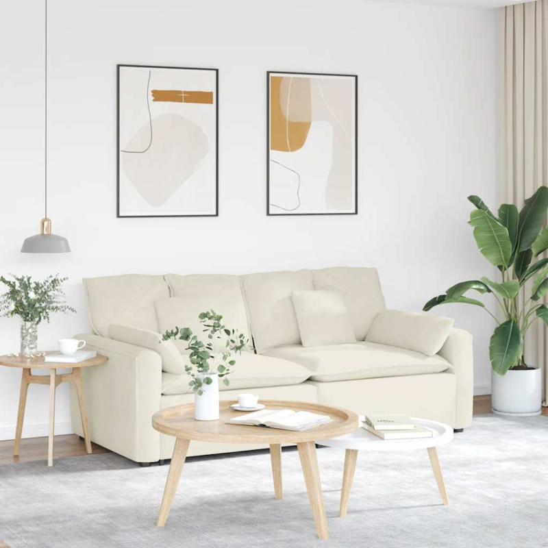 Modulares Sofa mit Kissen Cream