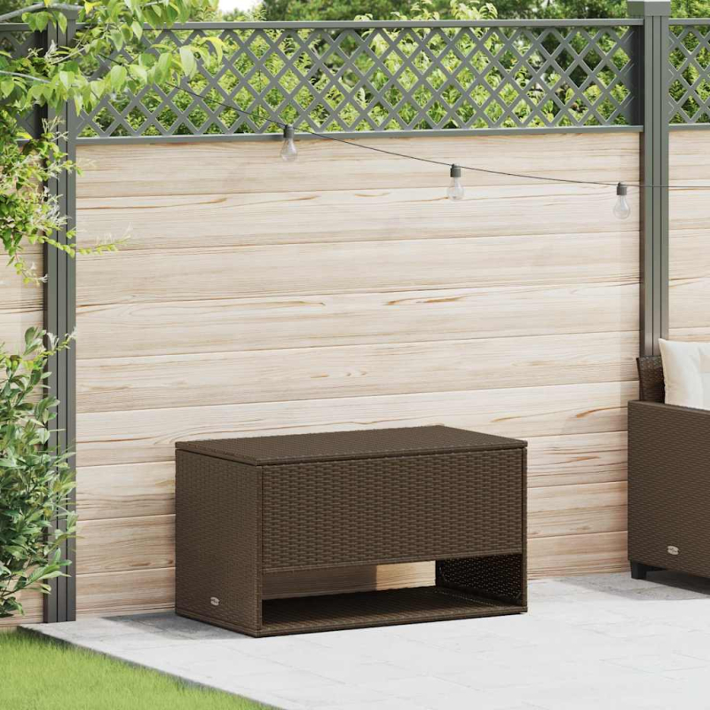 Outdoor-Kissenbox Braun 100x55x55,5 cm Poly Rattan