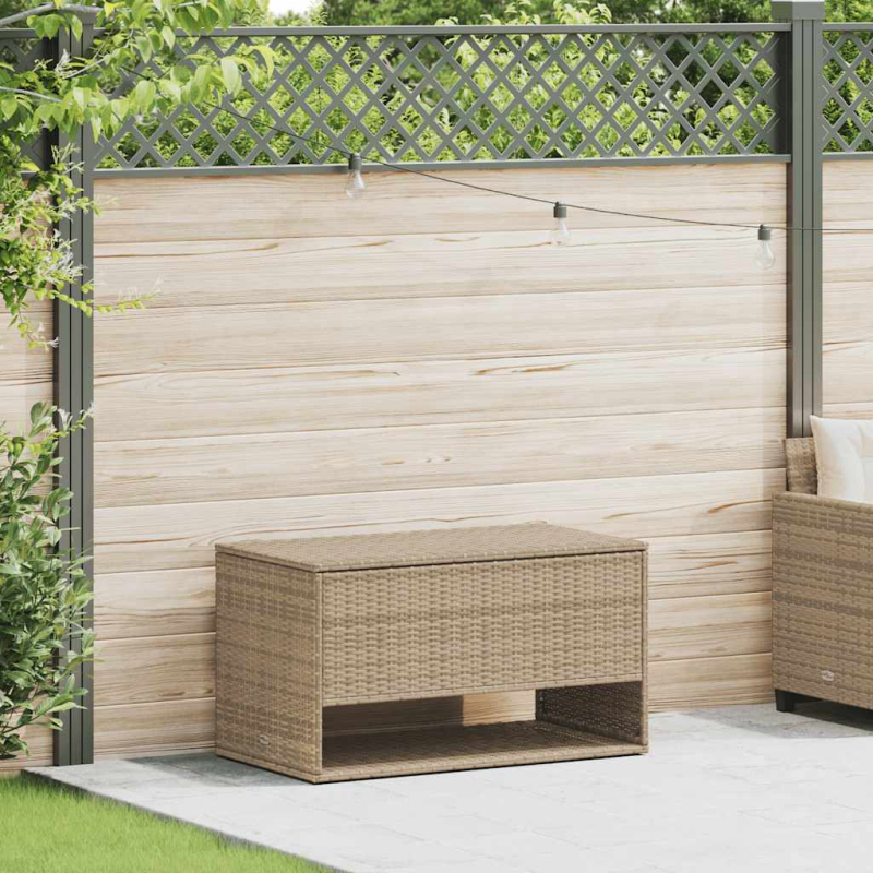 Outdoor-Kissenbox Beige 100x55x55,5 cm Poly Rattan
