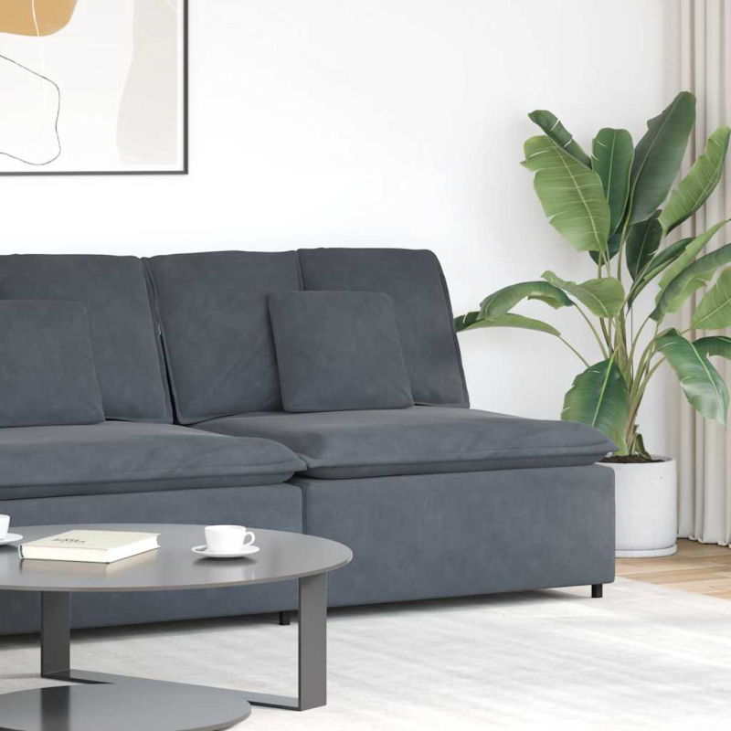 Modulares Sofa Mittelmodul mit Kissen Dunkelgrau 100 cm