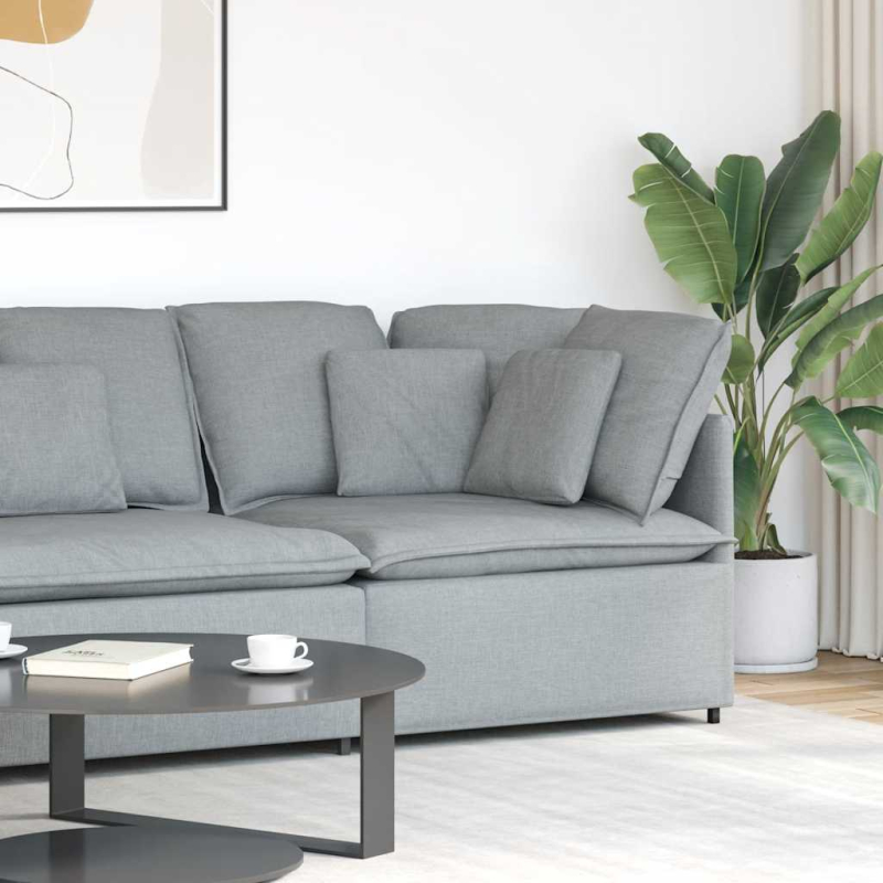 Modulares Sofa Eckmodul mit Kissen Hellgrau 100 cm