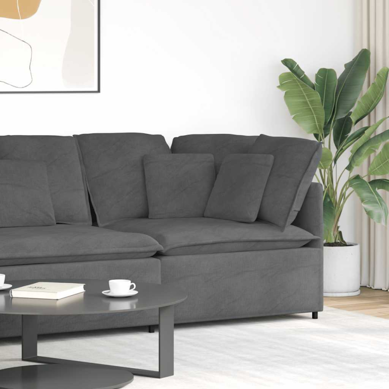 Modulares Sofa Eckmodul mit Kissen Dunkelgrau 100 cm