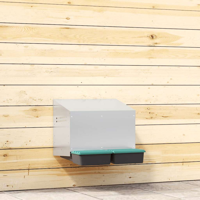 Hühner-Nistkasten 2 Fächer Wandmontage Verzinkter Stahl