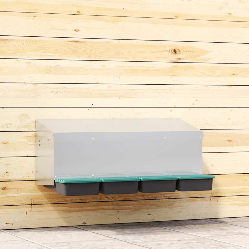 Hühner-Nistkasten 4 Fächer Wandmontage Verzinkter Stahl