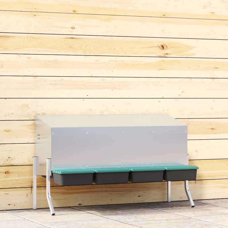 Hühner-Nistkasten 3 Fächer mit Beinen Verzinkter Stahl