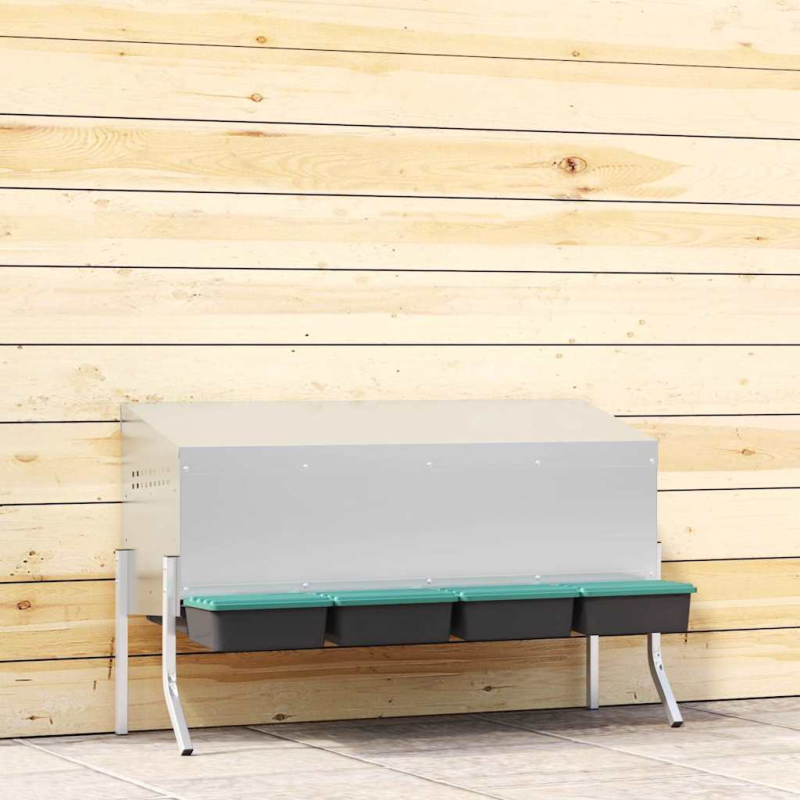 Hühner-Nistkasten 4 Fächer mit Beinen Verzinkter Stahl